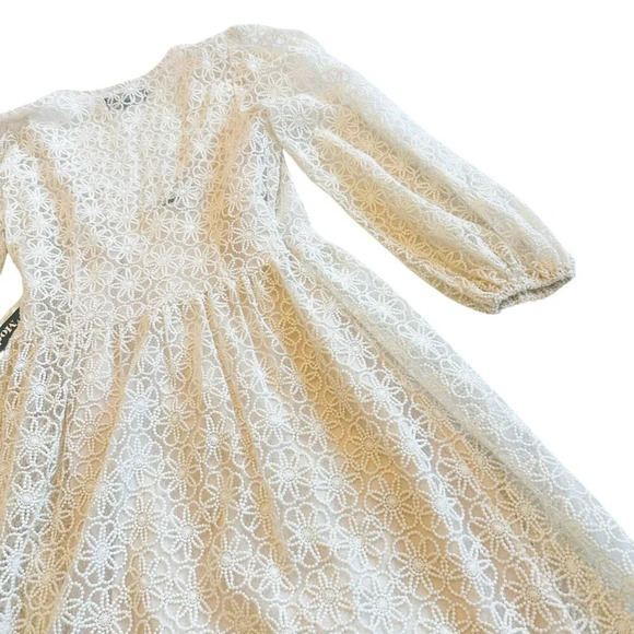 Modcloth Magic in the Air Wrap Dress Ivory Floral Lace w/ Liner Size Small NWT - Picture 12 of 14